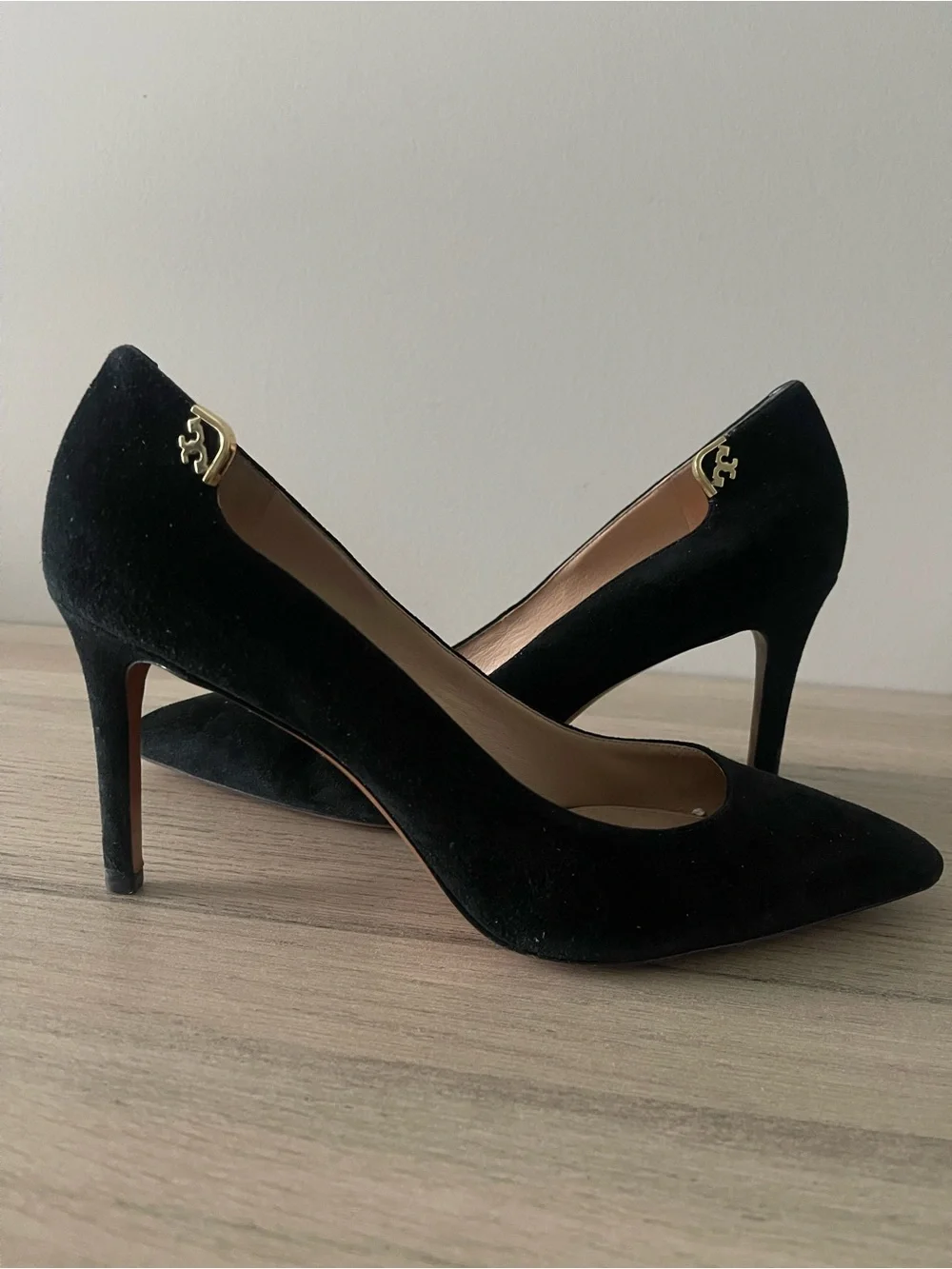 Tory Burch | Black Suede Leather Pointed Toe Pumps Heels Classic Formal Designer